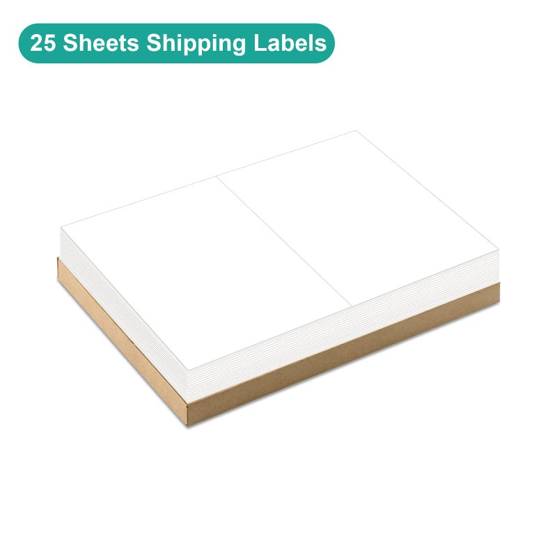 MFLABEL Half Sheet Shipping Labels - 100 Self Adhesive Sticker Sheets for Laser & Inkjet Printers, Waterproof & Smudge-Free, with 12 Free Fragile Labels for Packaging, Shipping and Crafting - Image 3